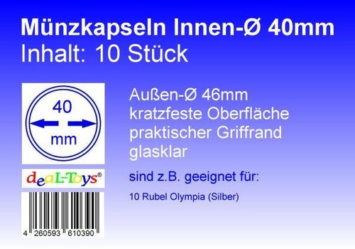 Münzkapseln 40mm geeignet - münzkapseln, 40mm,